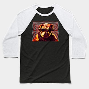 BULLDOG STEAMPUNK STYLE VIBING TO MUSIC Baseball T-Shirt